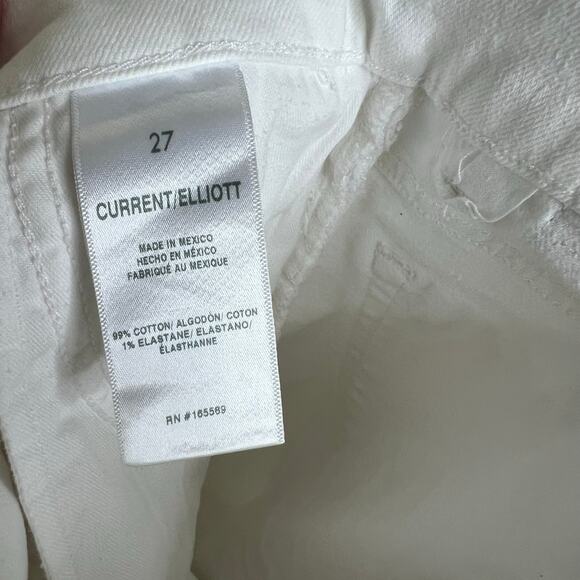 Current Elliot Arroyo Mom Jeans 27 Womens Blanc Wash White Pleated Tapered New - Picture 9 of 12